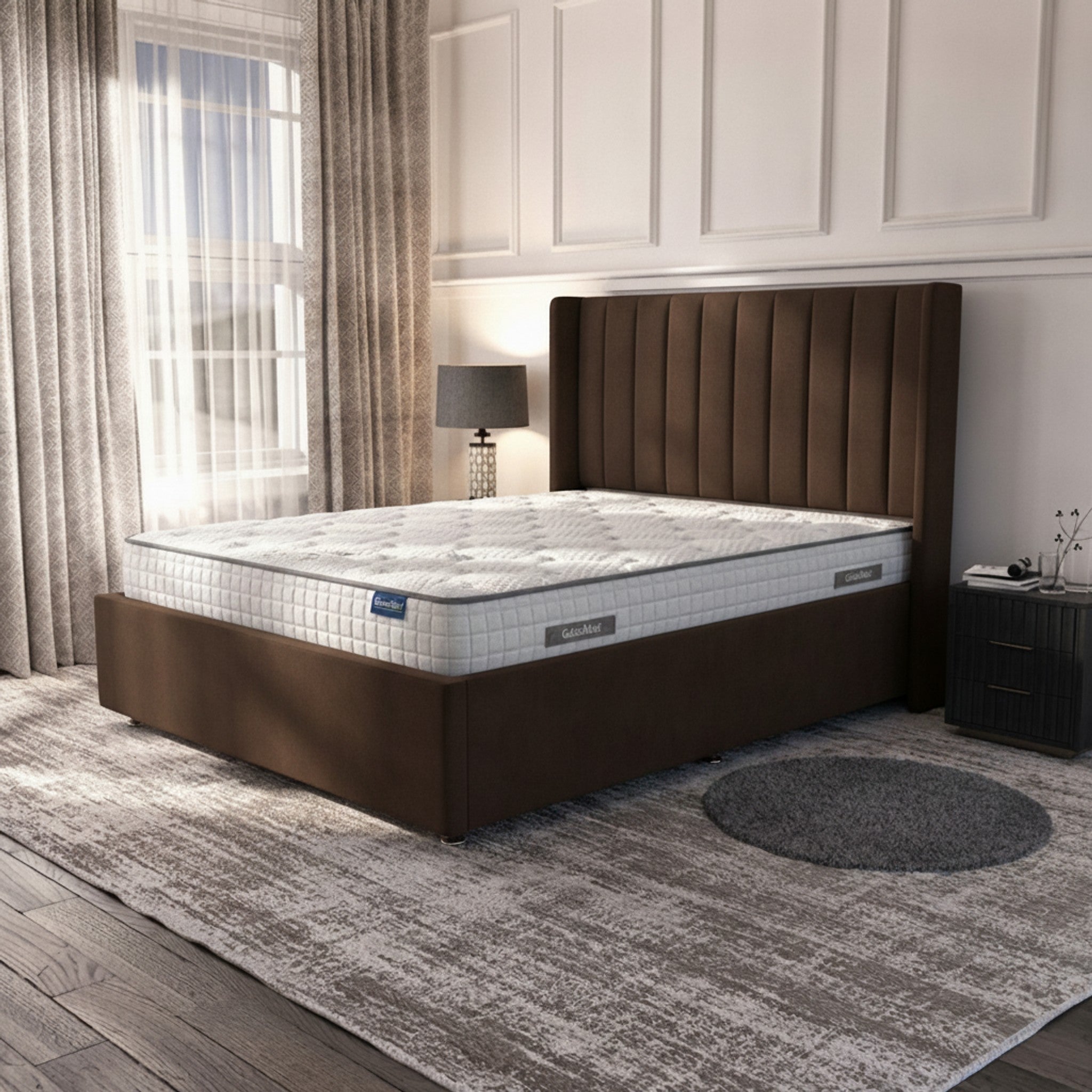 Bourneville Oasis Wingback Ottoman Bed | GalaxiMart