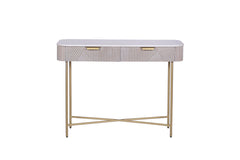 Amiri Marble & Mango Wood Console Table | Gold Iron Frame | 105cm