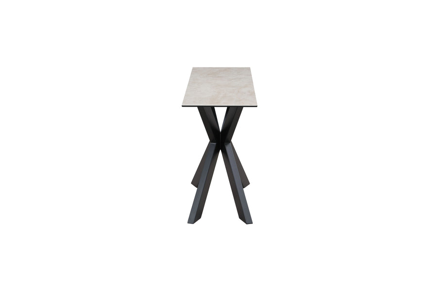 Apollo Sand Console Table | Ceramic & Glass Top | Iron Legs | 135cm