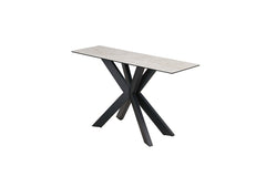Apollo Sand Console Table | Ceramic & Glass Top | Iron Legs | 135cm