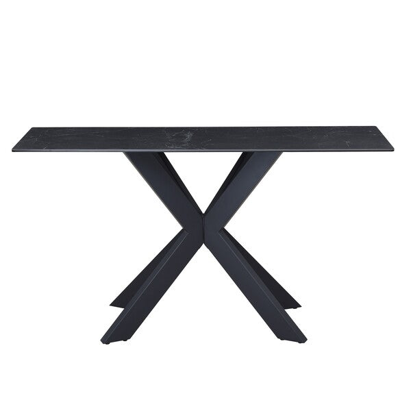 Apollo Console Table | Ceramic & Glass Top | Starburst Iron Base | 135cm