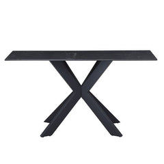 Apollo Console Table | Ceramic & Glass Top | Starburst Iron Base | 135cm