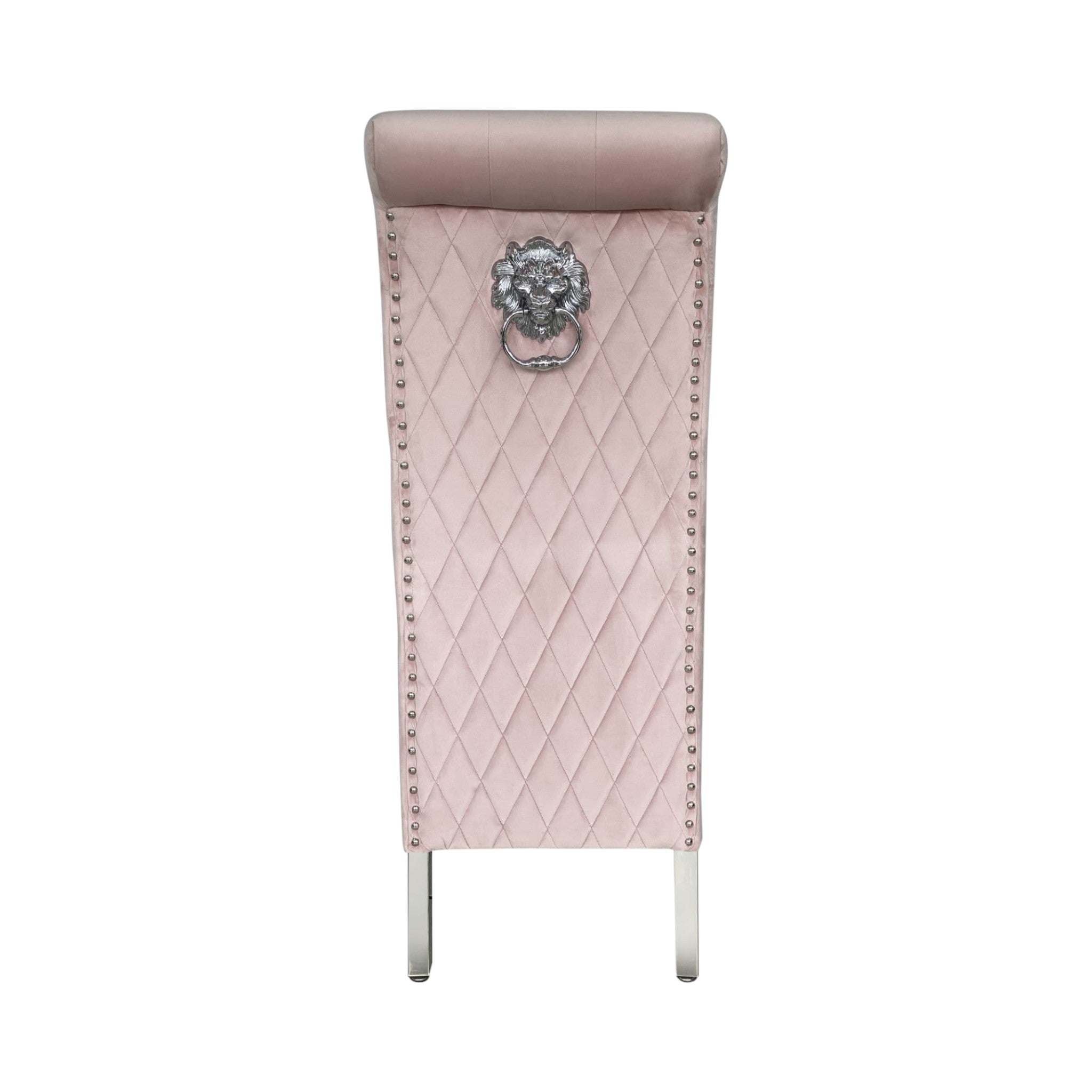 Arianna 180cm Grey Marble Dining Table with Sofia Grey Lion Knocker Plush Velvet Dining Chairs