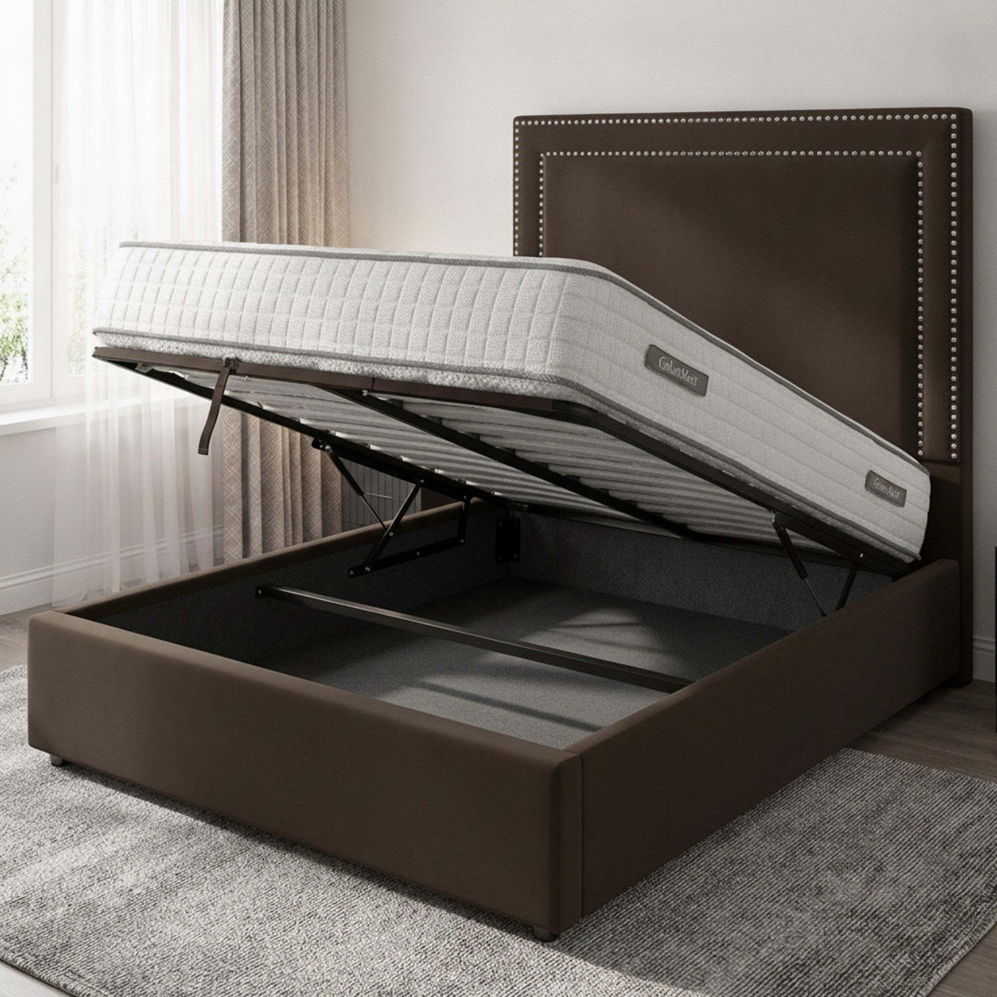 Bourneville Plain Ottoman Storage Bed