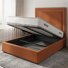 Burnt Orange Plain Ottoman Bed