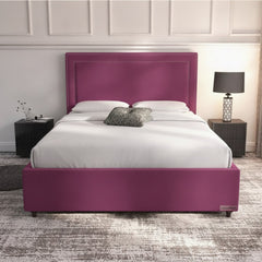 Cerise Plain Ottoman Storage Bed