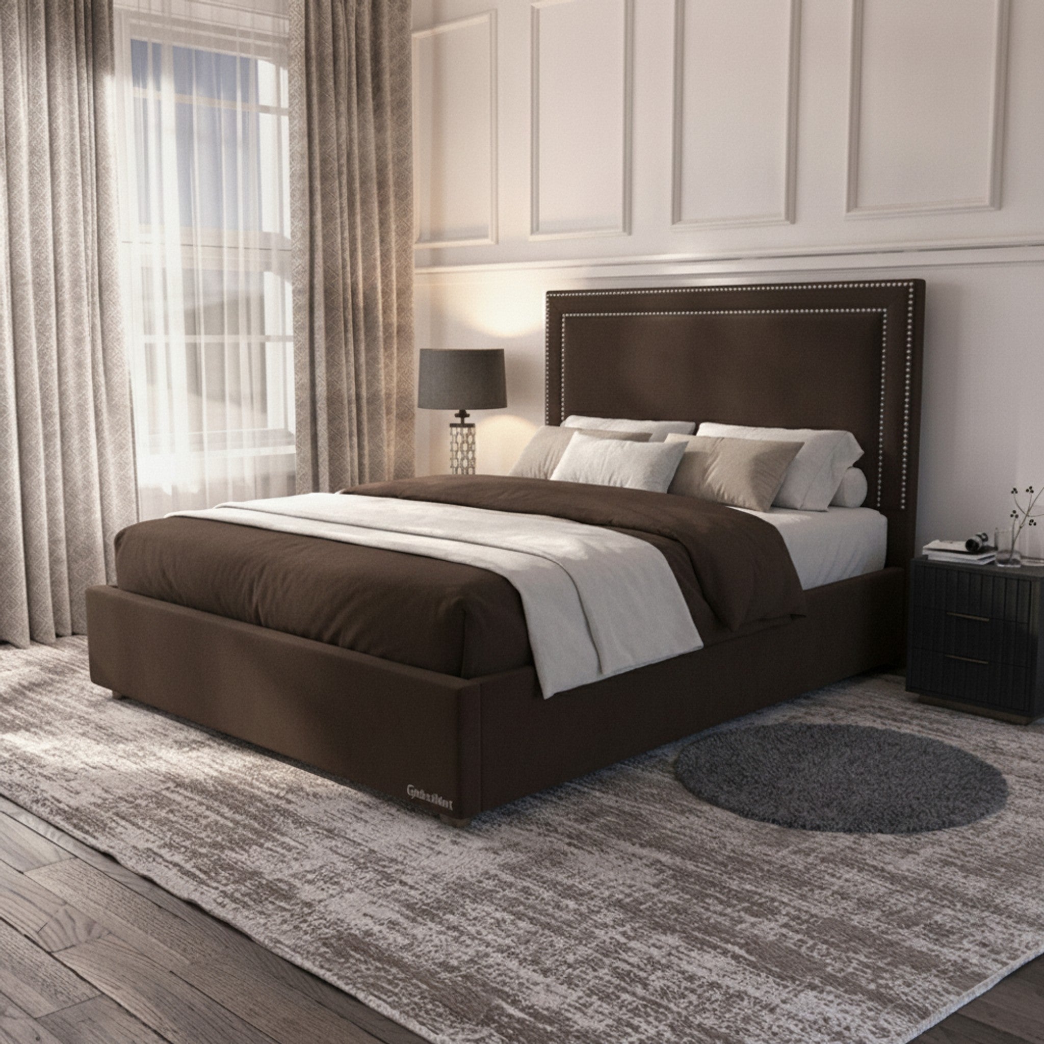 Bourneville Plain Ottoman Storage Bed