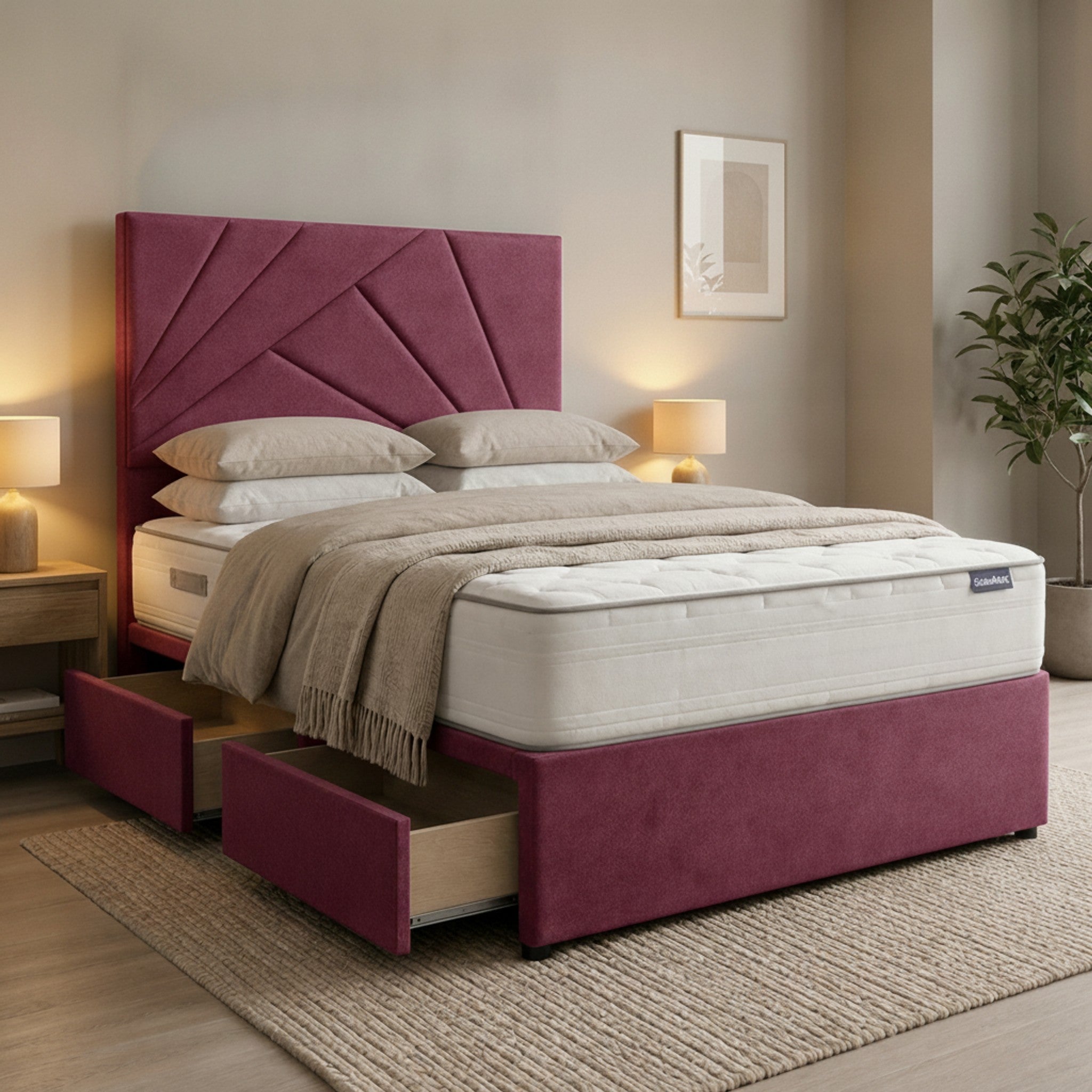 Cerise Preston Divan Bed with Storage