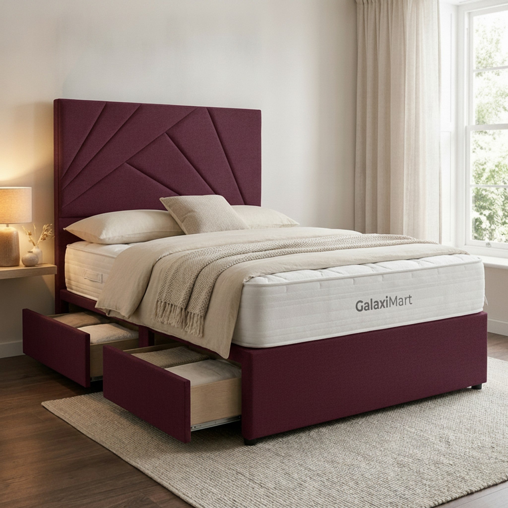 Claret Preston Divan Bed with Storage