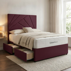 Claret Preston Divan Bed with Storage