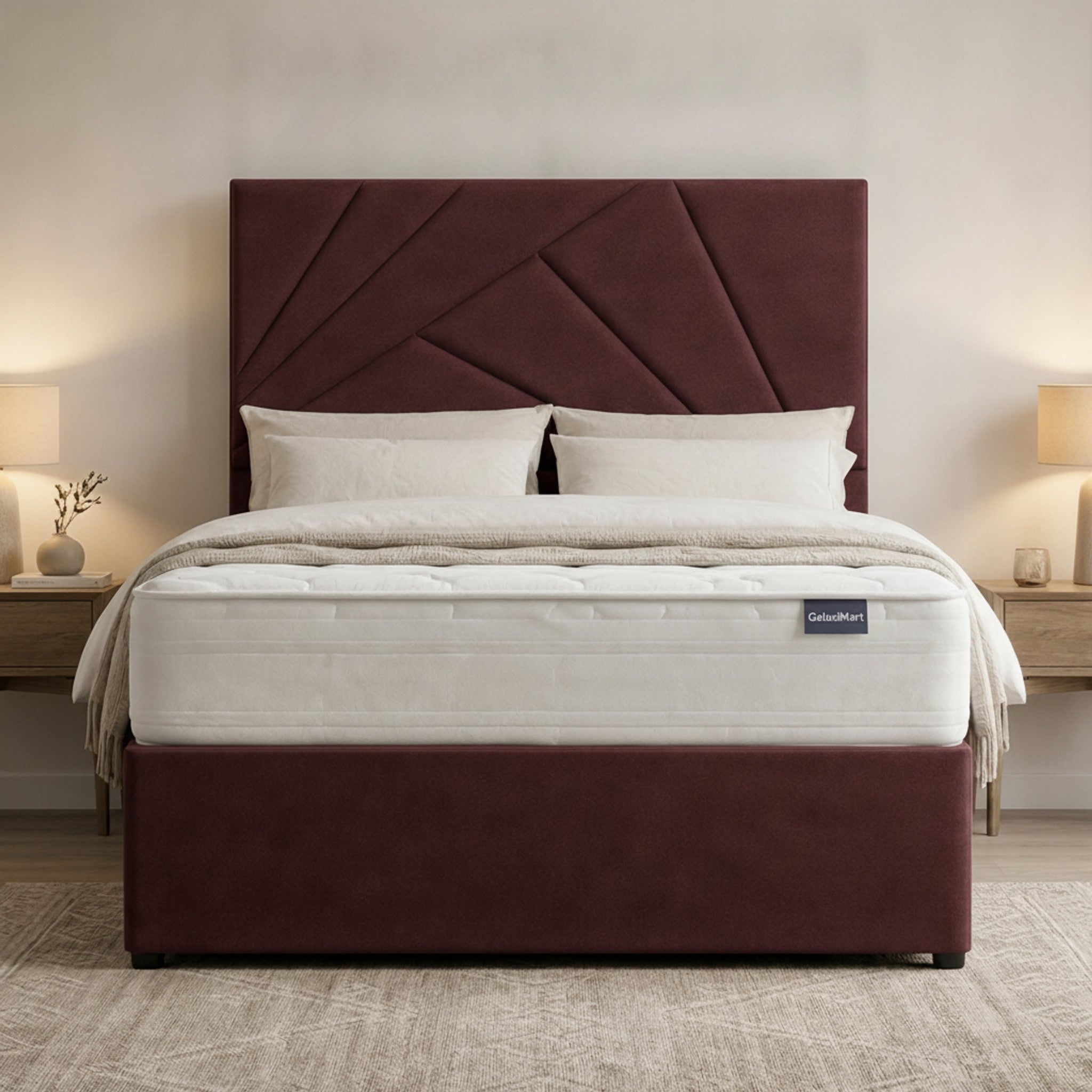 Claret Preston Divan Bed with Storage
