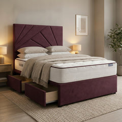 Claret Preston Divan Bed with Storage