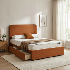 Burnt Orange Richmond Divan Bed with Storage