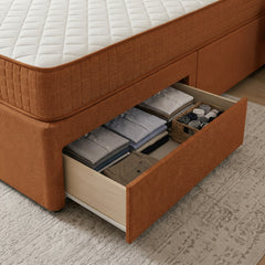 Burnt Orange Richmond Divan Bed with Storage