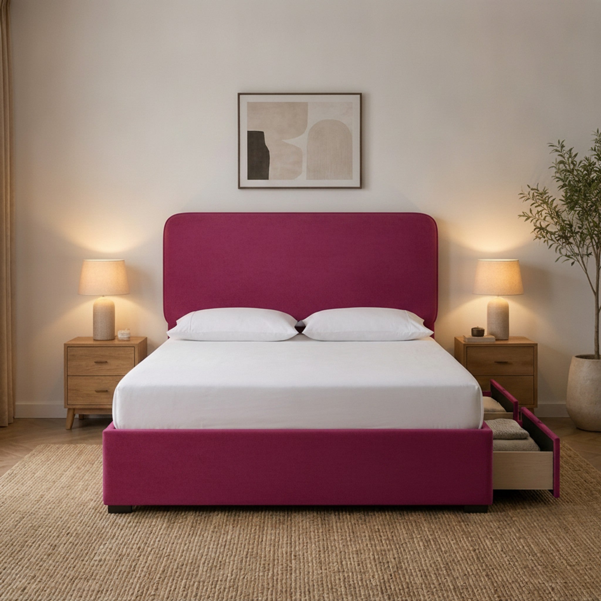Cerise Richmond Divan Bed with Storage
