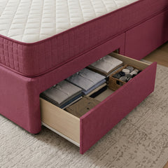 Cerise Richmond Divan Bed with Storage