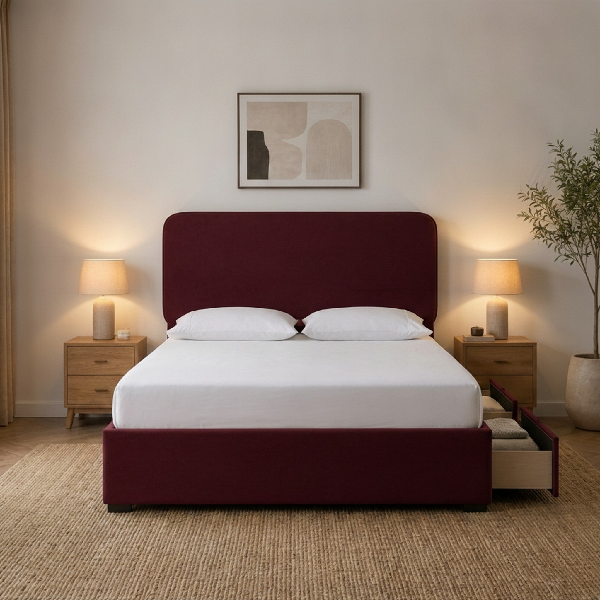 Claret Richmond Divan Bed with Storage