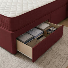 Claret Richmond Divan Bed with Storage