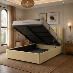 Cream Richmond Ottoman Bed with Gas-Lift Storage