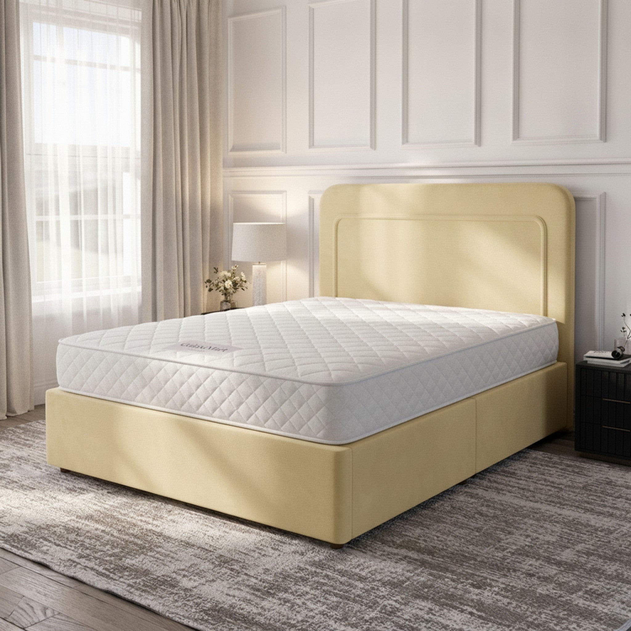 Cream Richmond Ottoman Bed with Gas-Lift Storage