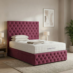 Cerise Romana Divan Bed with Storage