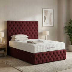 Claret Romana Divan Bed with Storage