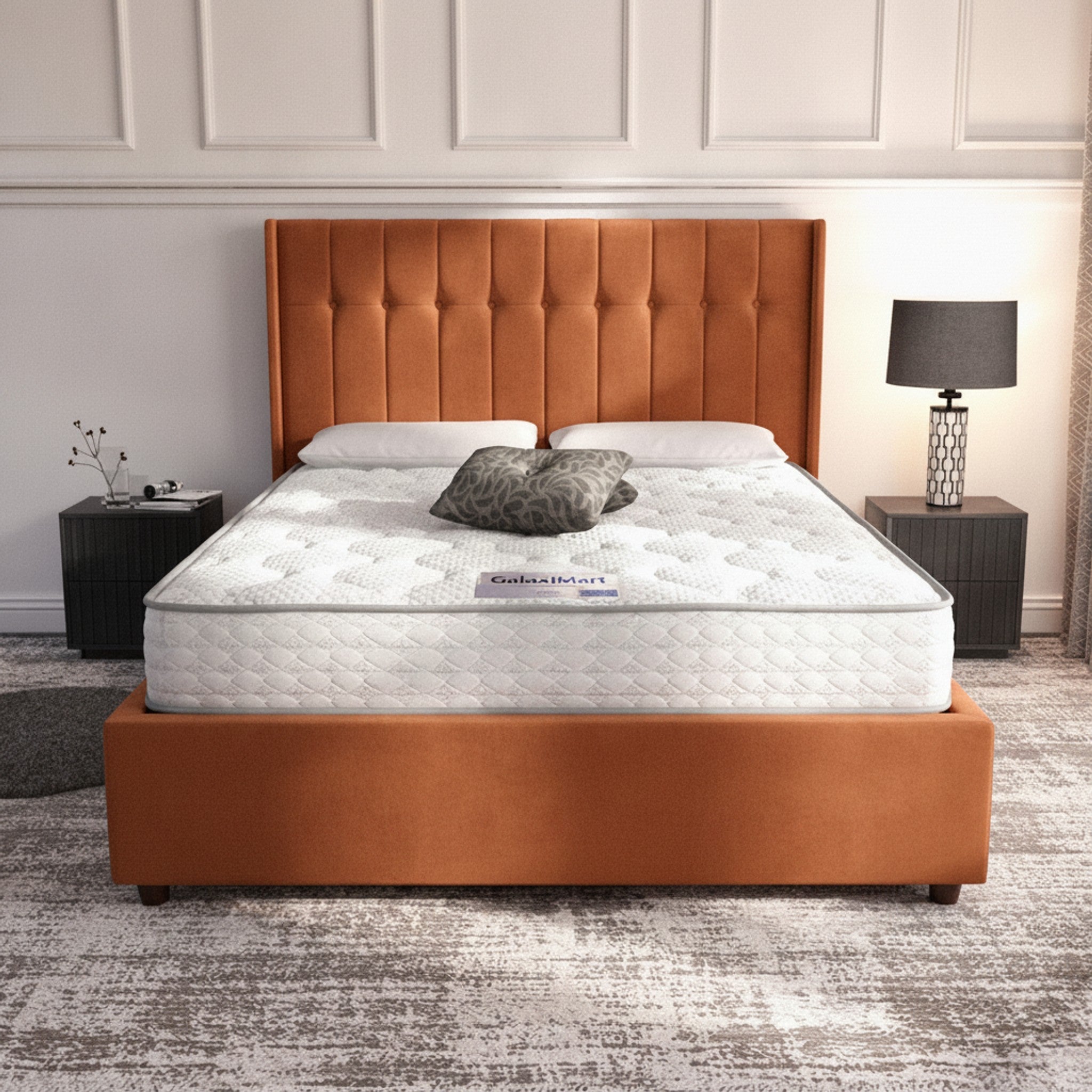 Burnt Orange Rose Ottoman Bed