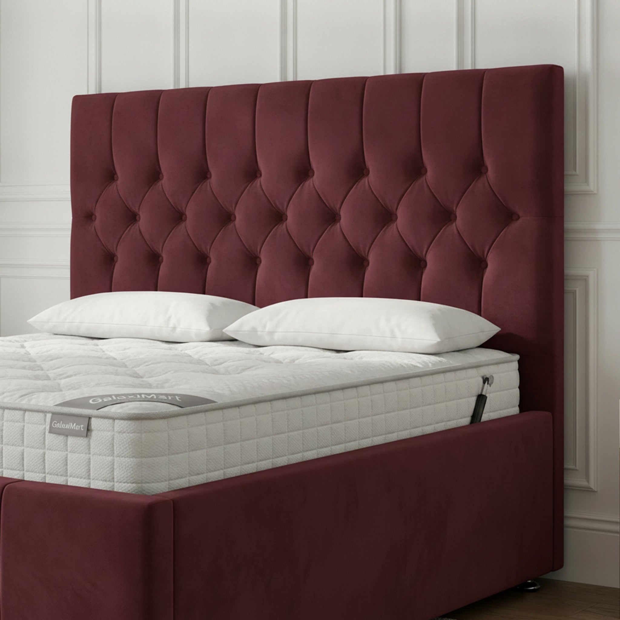 Claret Rose Ottoman Bed | Premium Gas-Lift Storage