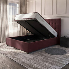 Claret Rose Ottoman Bed | Premium Gas-Lift Storage