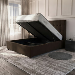 Bourneville Rose Ottoman Bed - Premium Gas-Lift Storage