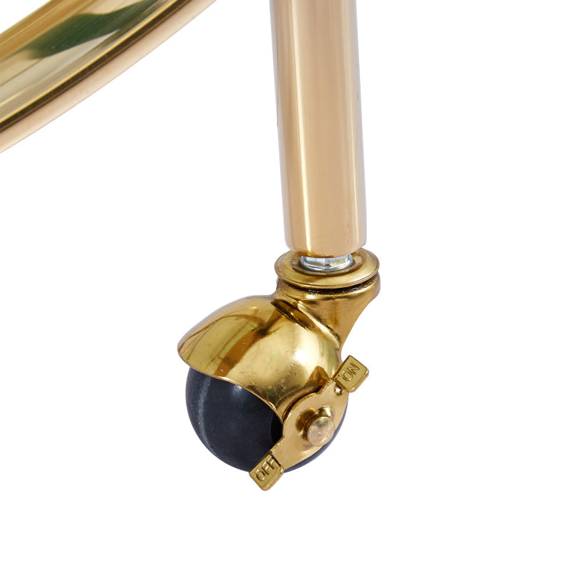 96cm Gold Metal and Clear Glass Drinks Trolley