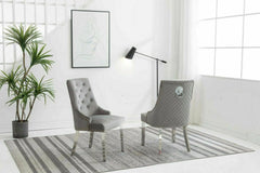 Arianna 200CM White Marble Dining Table With Set of Lion Knocker Plush Velvet Dining Chairs
