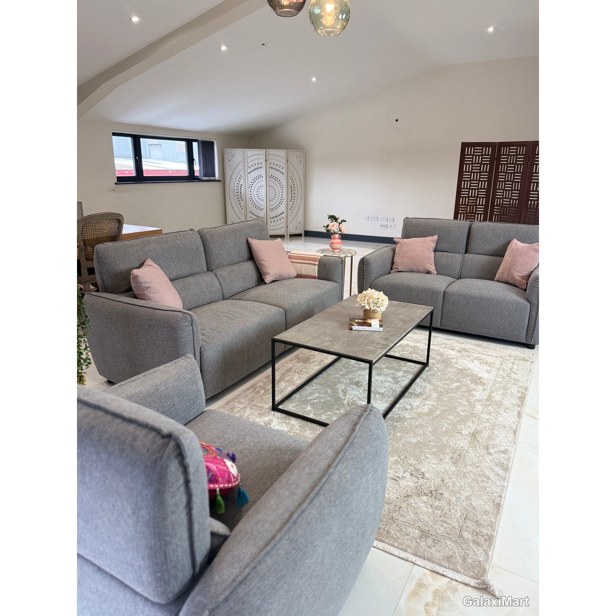 Ascot Grey Fabric 3+2 Seater Sofa Set