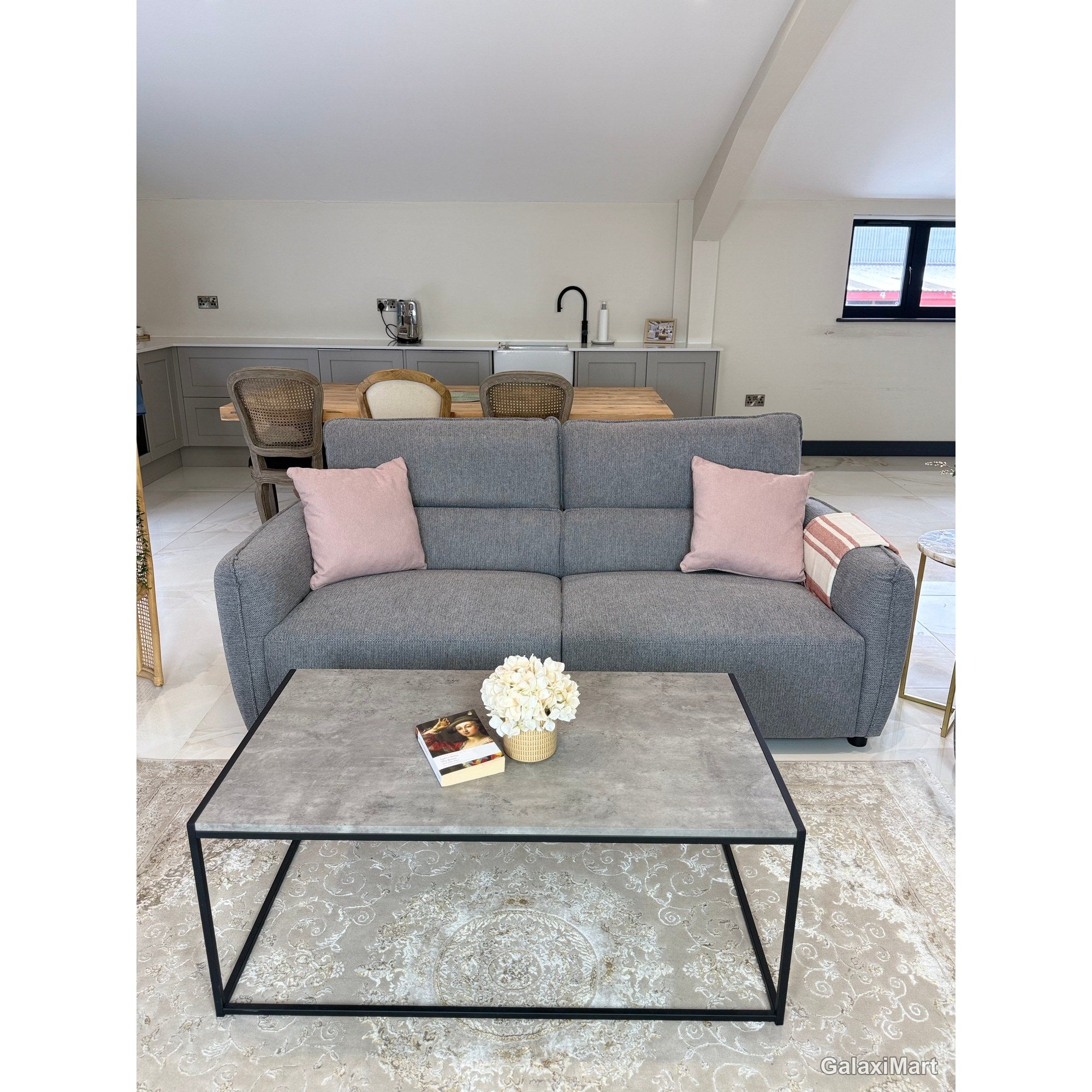 Ascot Grey Fabric 3+2 Seater Sofa Set