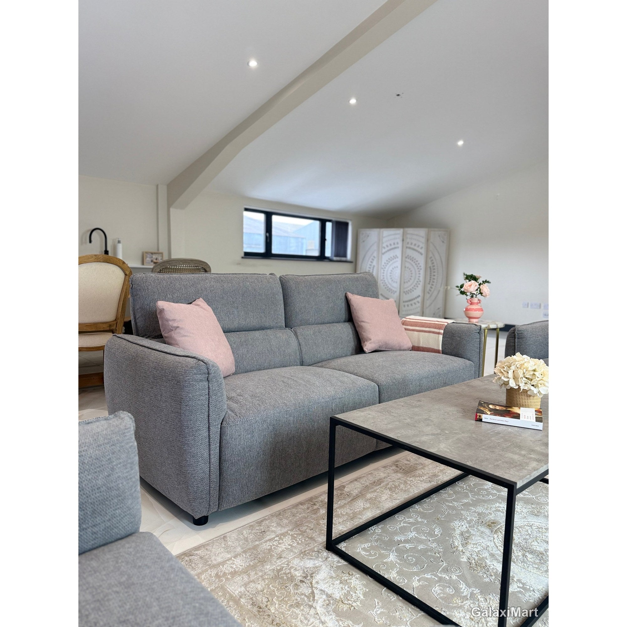 Ascot Grey Fabric 3+2 Seater Sofa Set