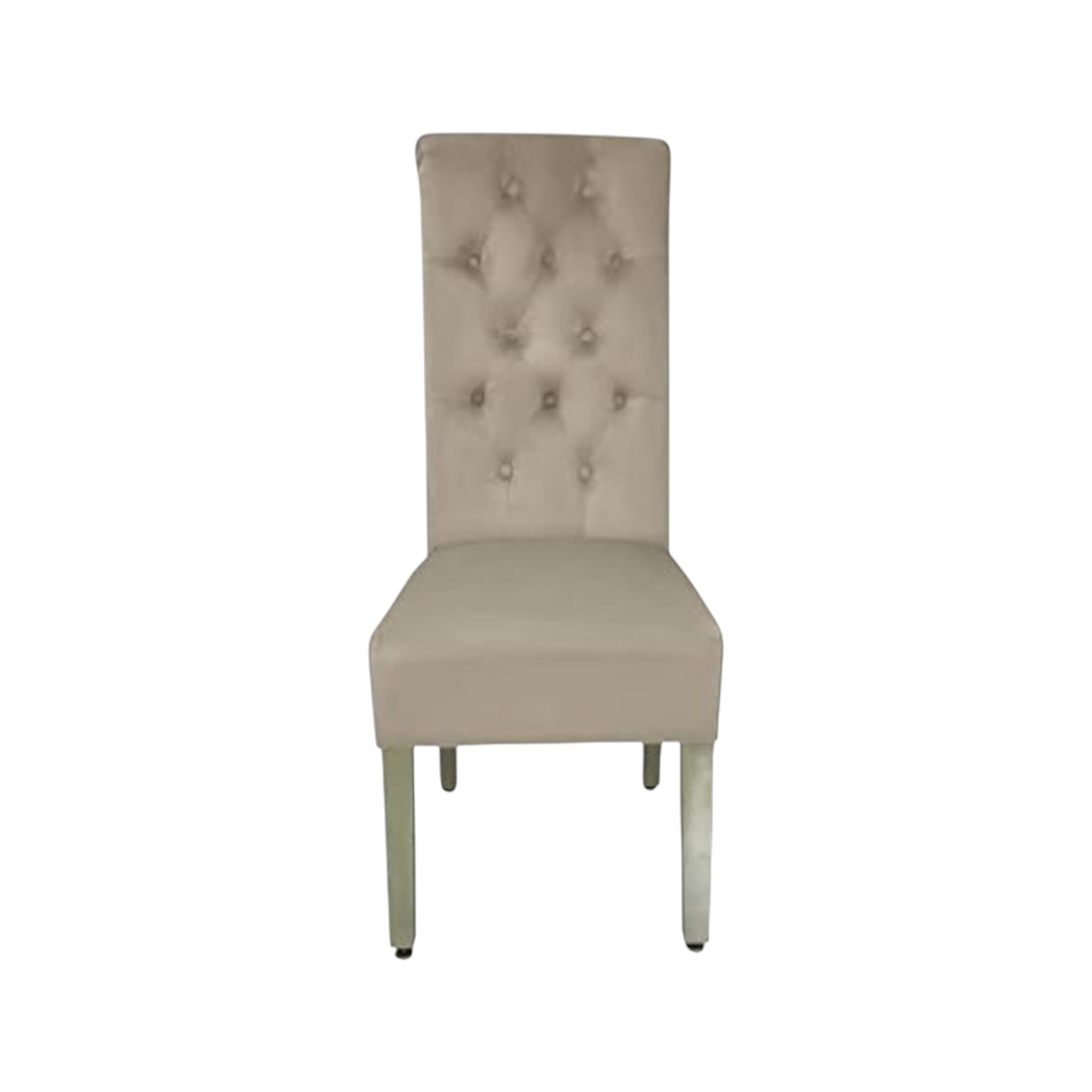 130cm Round Beige Dining Table Set with Mink Chairs