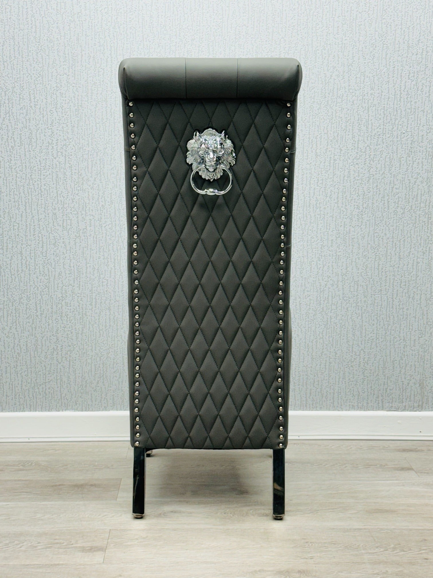 Ariel Grey Marble Dining Table with Sofia PU Leather Dining Chairs