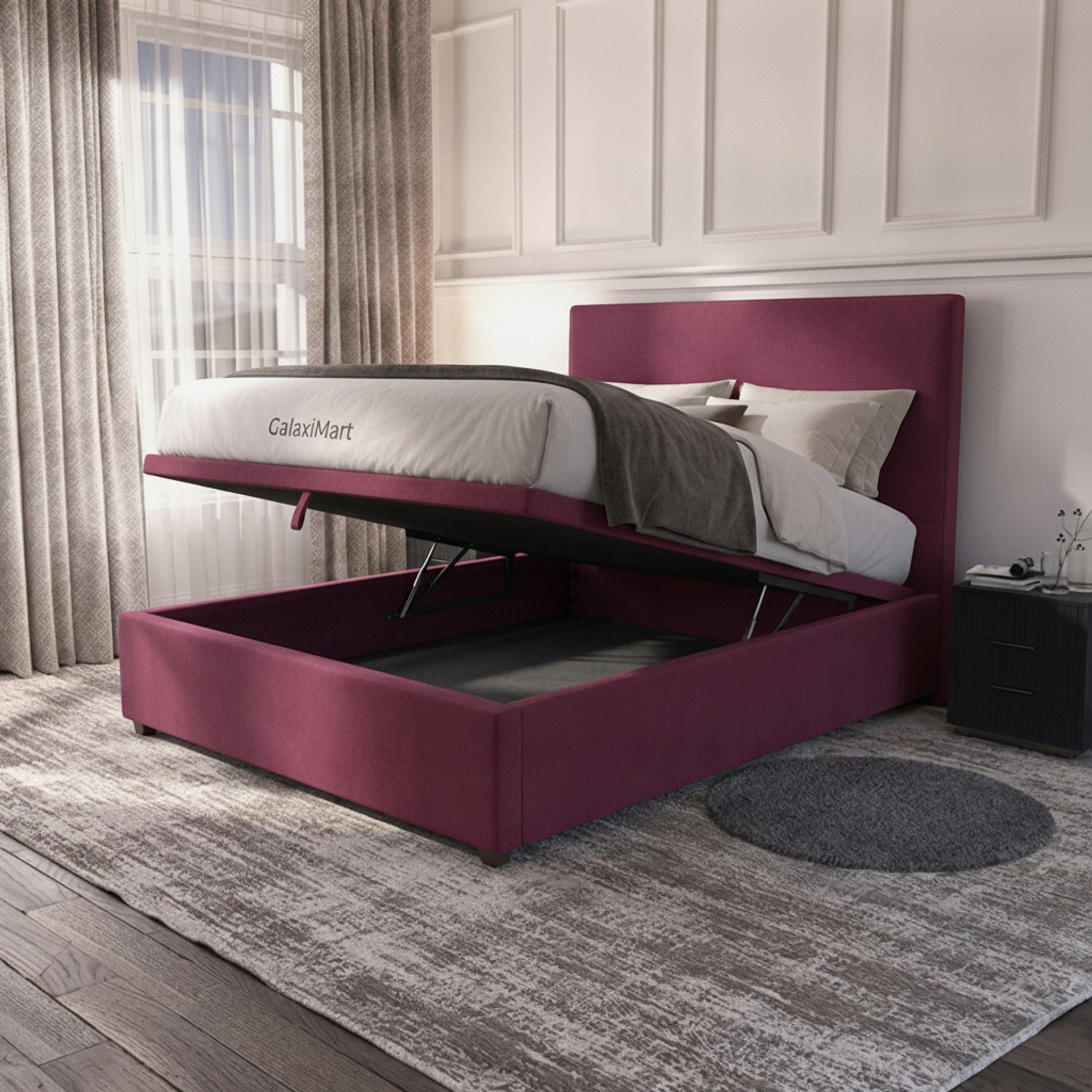 Cerise Stratford Ottoman Bed with Gas-Lift Storage