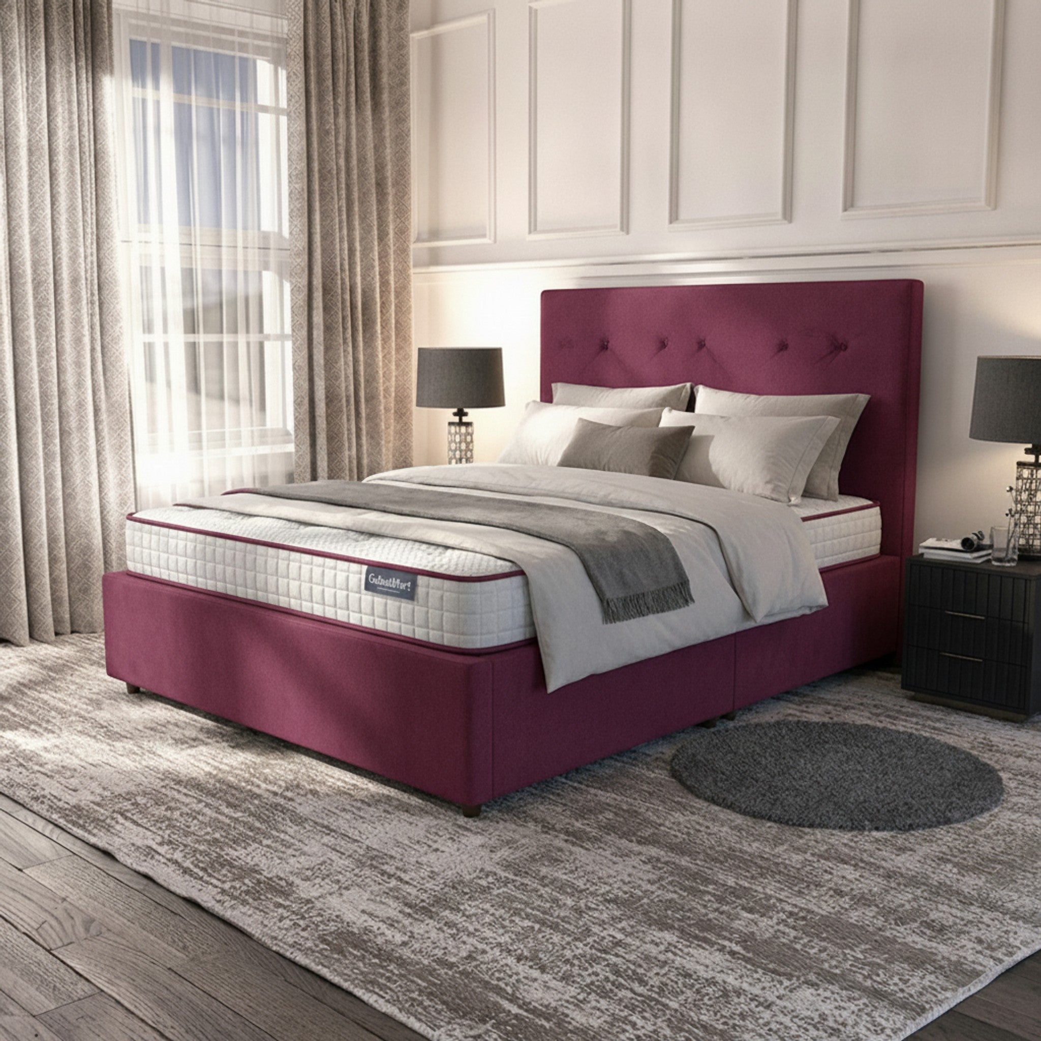 Cerise Stratford Ottoman Bed with Gas-Lift Storage