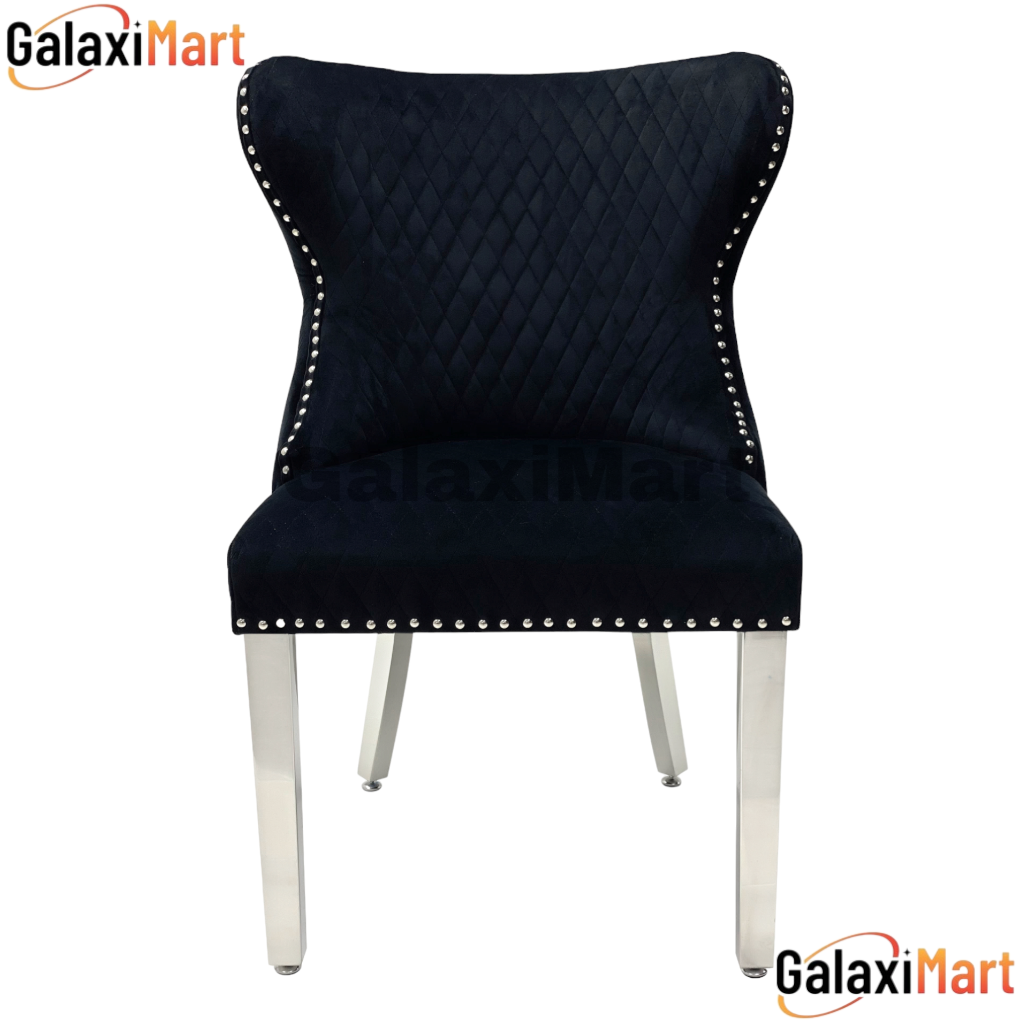 2 Valentino Lion Knocker Velvet Luxury Dining Chairs, Tufted button