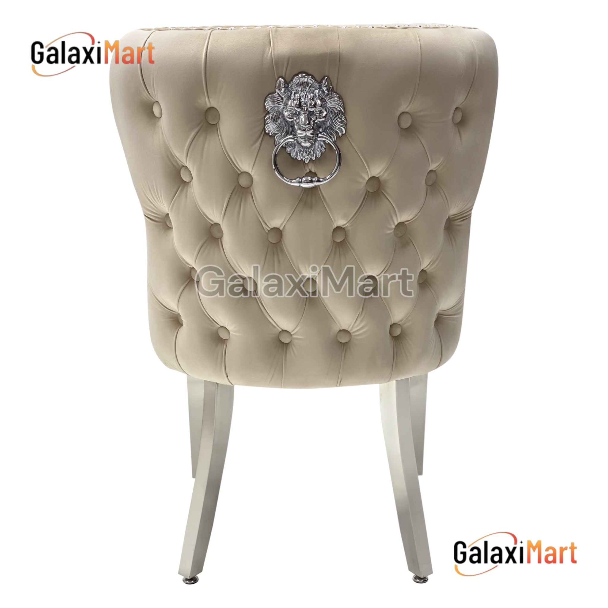 Arianna Marble Dining Table with Valentino Lion Knocker Velvet Dining Chairs