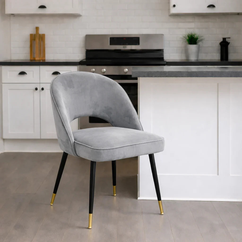 Arianna Gold Marble Dining Table 1.6m/1.8m/2m with Astra Velvet Chairs