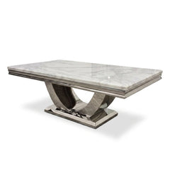 Ariel White Marble & Chrome Coffee Table