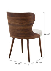 Bella Walnut & Light Taupe Chairs White Marble 150cm Dining Set