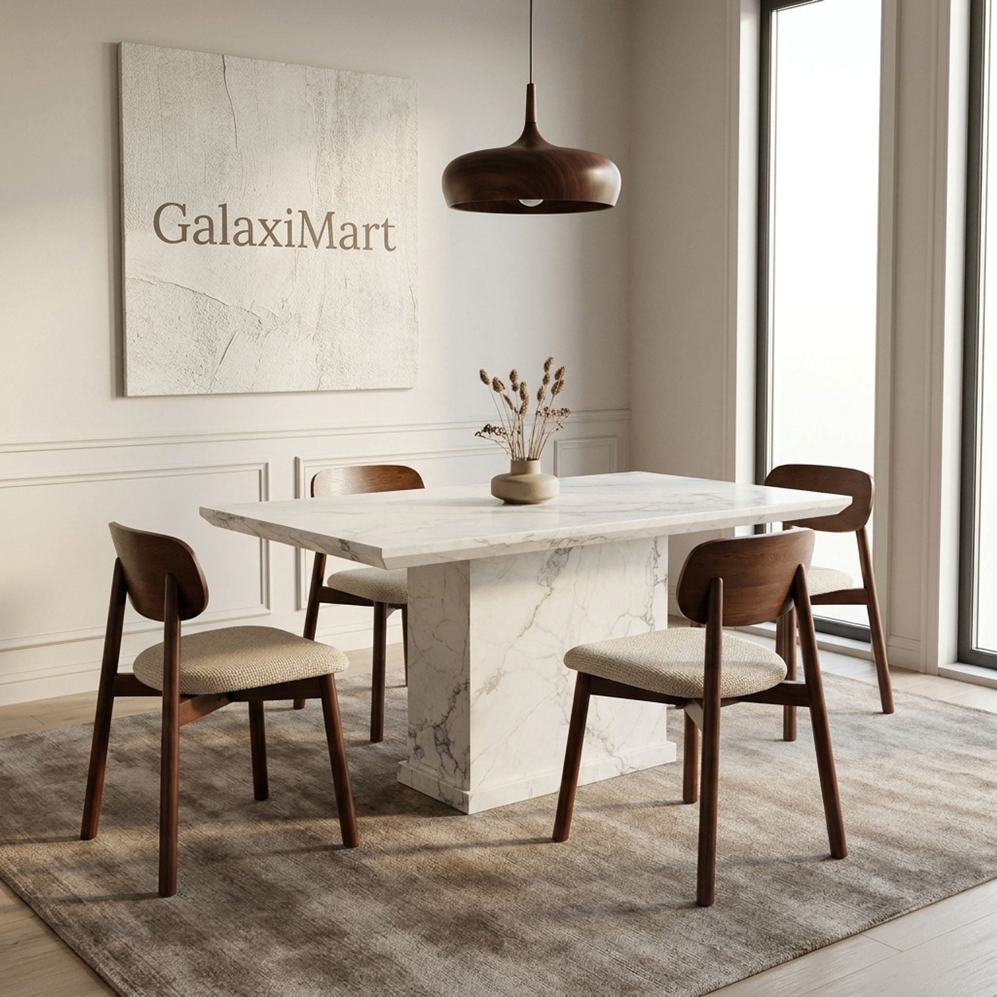 Clara Cream Chairs White Marble 150cm Dining Set